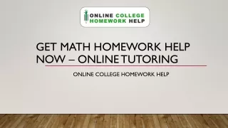 Get Math Homework Help Now – Online Tutoring