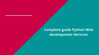 Complete guide Python Web development Services