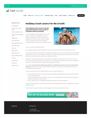 Holiday Cash Loans For No Credit