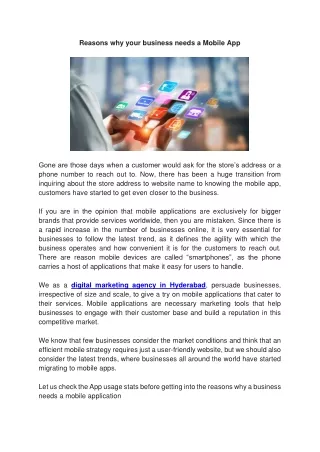 reasons why your business needs a mobile app