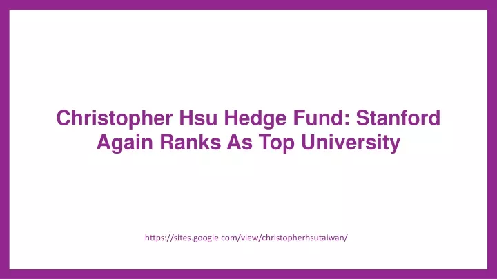 christopher hsu hedge fund stanford again ranks