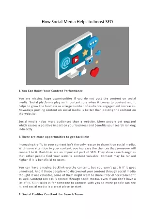 How Social Media Helps to boost SEO