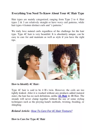 everything you need to know about your 4c hair