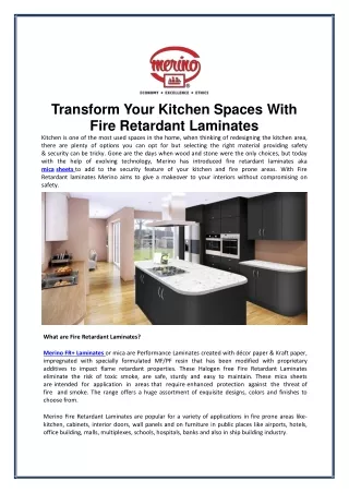 transform your kitchen spaces with fire retardant