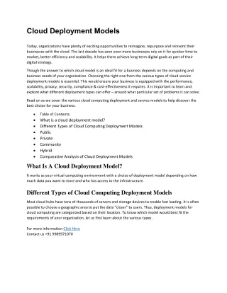 cloud deployment models today organizations have