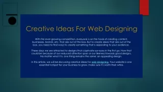 Creative Ideas For Web Designing