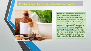 How to Benefit from Holistic Nutrition Toronto