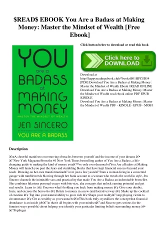 $READ$ EBOOK You Are a Badass at Making Money Master the Mindset of Wealth [Free Ebook]