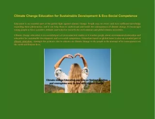 Climate Change Education for Sustainable Development & Eco-Social Competence
