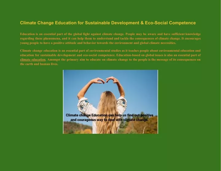 climate change education for sustainable