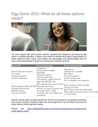 egg donor ed what do all these options mean