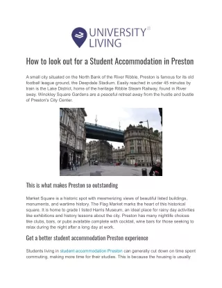 How to look out for a Student Accommodation in Preston