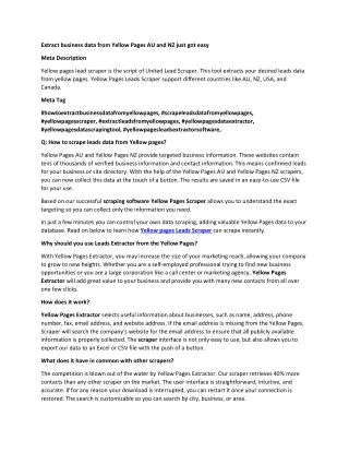 extract business data from yellow pages