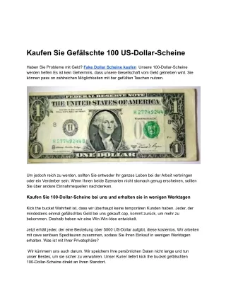 Kaufen Sie Gefälschte 100 US-Dollar-Scheine