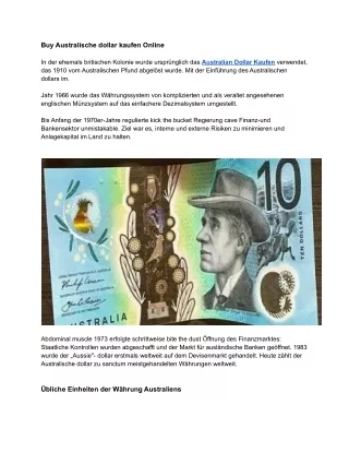 Buy Australische dollar kaufen