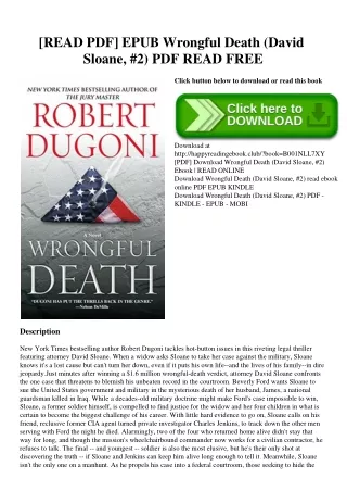 [READ PDF] EPUB Wrongful Death (David Sloane  #2) PDF READ FREE