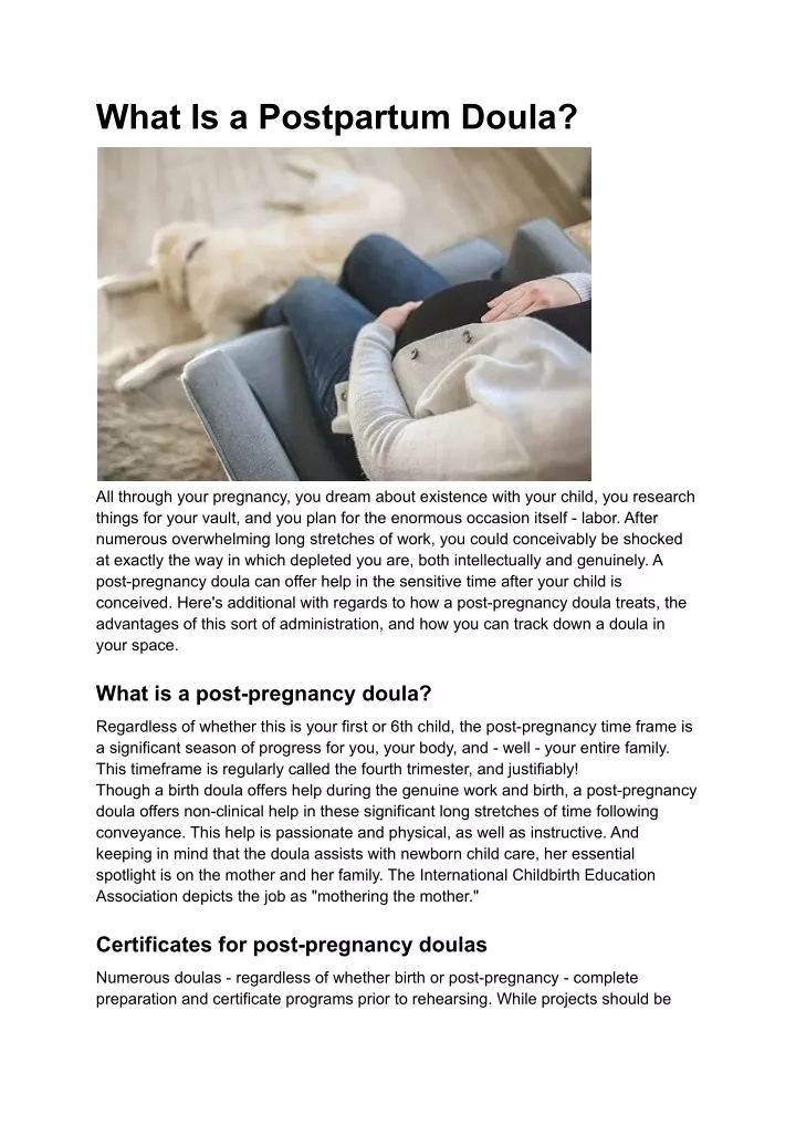 what is a postpartum doula