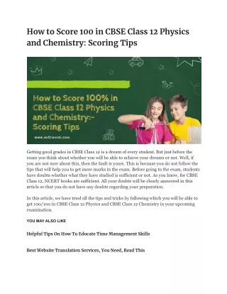 how to score 100 in cbse class 12 physics