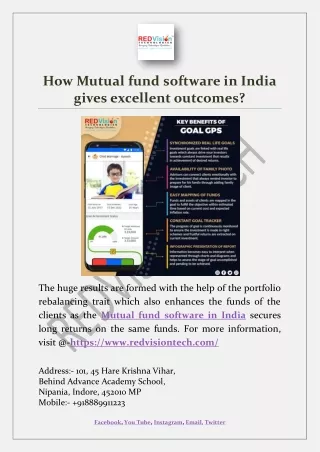 how mutual fund software in india gives excellent