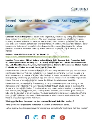 enteral nutrition market growth and opportunity