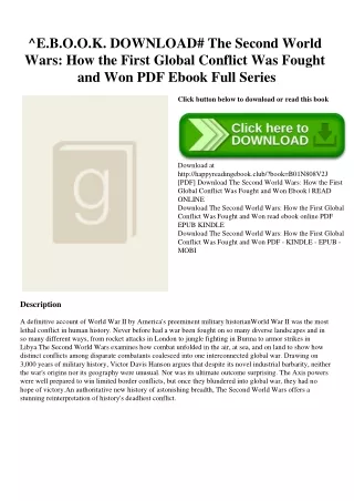^E.B.O.O.K. DOWNLOAD# The Second World Wars How the First Global Conflict Was Fought and Won PDF Ebook Full Series