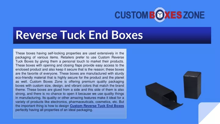 reverse tuck end boxes