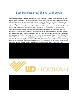 Best Stainless Steel ShishaWdhookah
