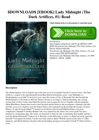 $DOWNLOAD$ [EBOOK] Lady Midnight (The Dark Artifices  #1) Read