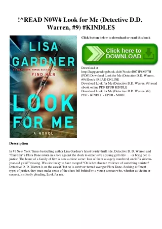 !^READ N0W# Look for Me  (Detective D.D. Warren  #9) #KINDLE$