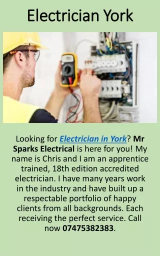 Electrician York Ripon Easingwold Knaresborough