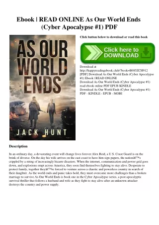Ebook  READ ONLINE As Our World Ends (Cyber Apocalypse #1) PDF