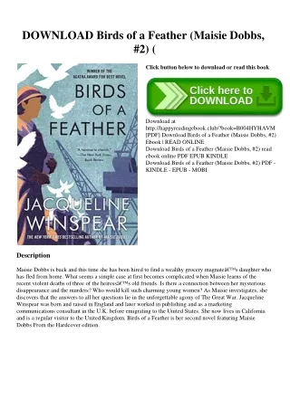 DOWNLOAD Birds of a Feather (Maisie Dobbs  #2) (B.O.O.K.$