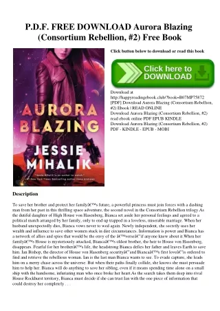 P.D.F. FREE DOWNLOAD Aurora Blazing (Consortium Rebellion  #2) Free Book