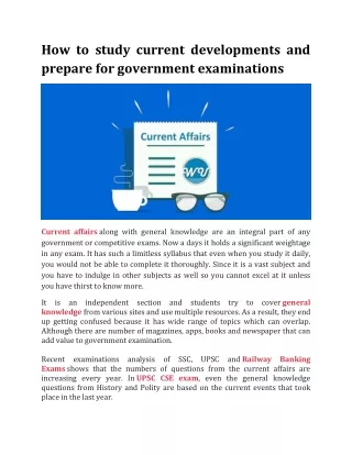 how to study current developments and prepare