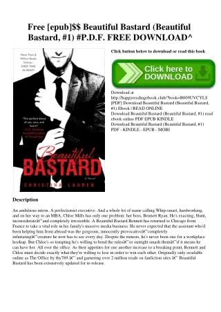 Free [epub]$$ Beautiful Bastard (Beautiful Bastard  #1) #P.D.F. FREE DOWNLOAD^