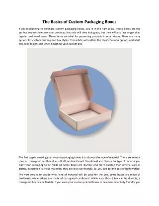 the basics of custom packaging boxes