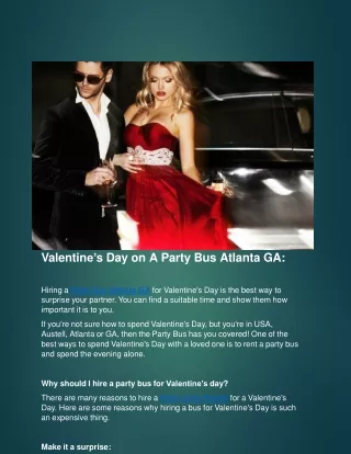 Valentine’s Day on A Party Bus Atlanta GA