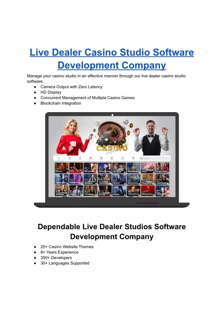 live dealer casino studio software development