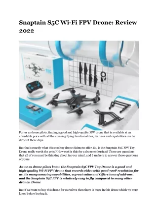 Snaptain S5C Wi-Fi FPV Drone_ Review 2022