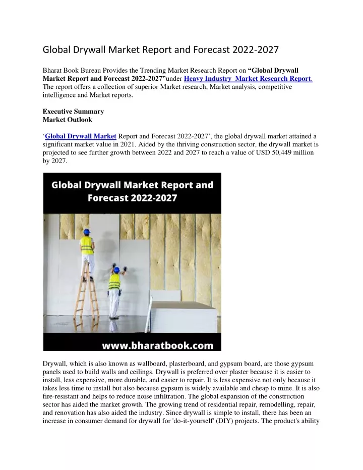 global drywall market report and forecast 2022