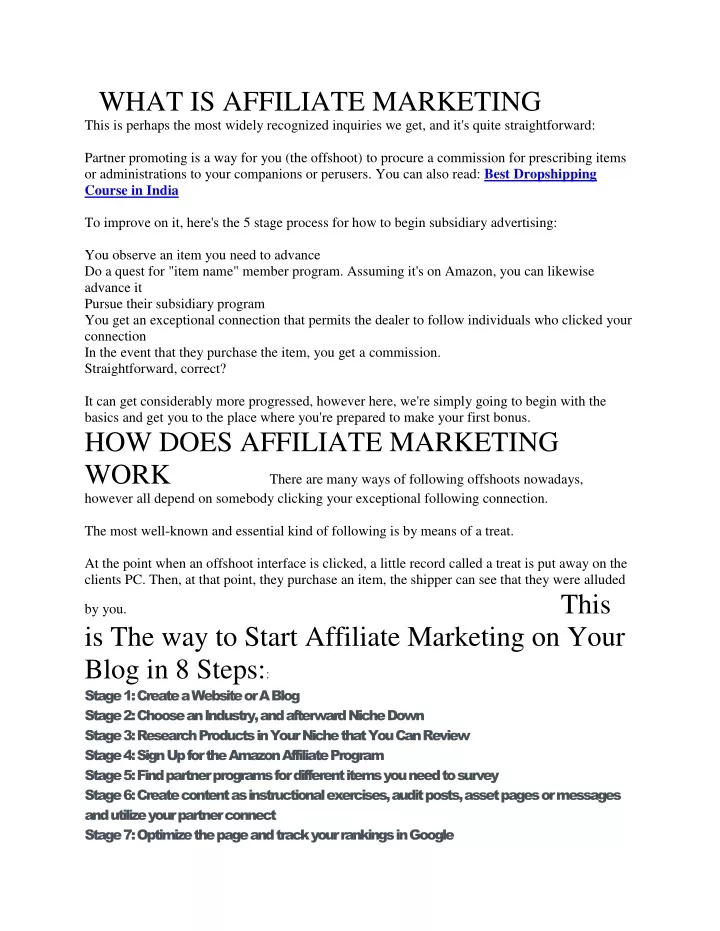 what is affiliate marketing this is perhaps