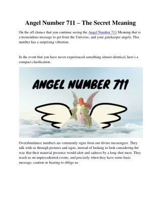 angel number 711 the secret meaning