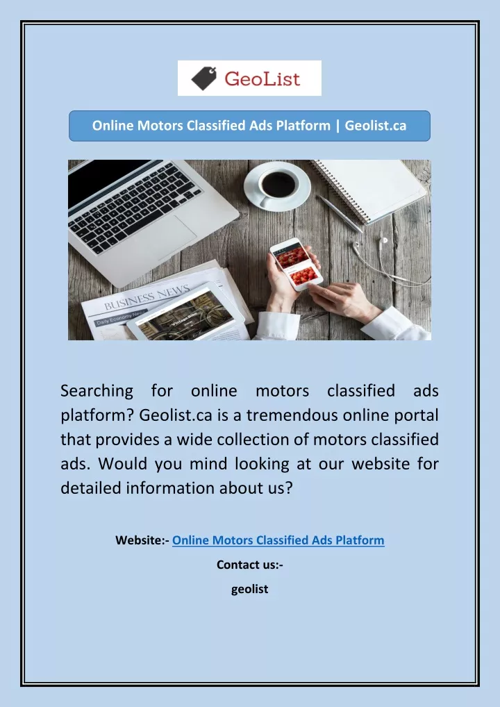 online motors classified ads platform geolist ca