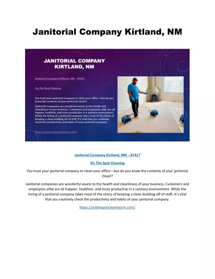 janitorial company kirtland nm