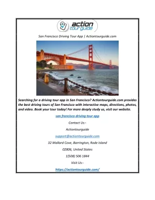 san francisco driving tour app actiontourguide com