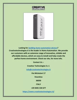 looking for building home automation devices