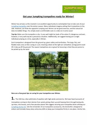 get your jumpking trampoline ready for winter