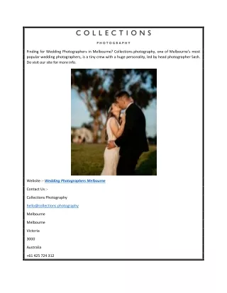 Wedding Photographers Melbourne  Collections.photography
