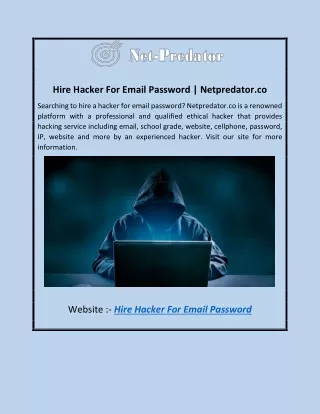 Hire Hacker For Email Password | Netpredator.co