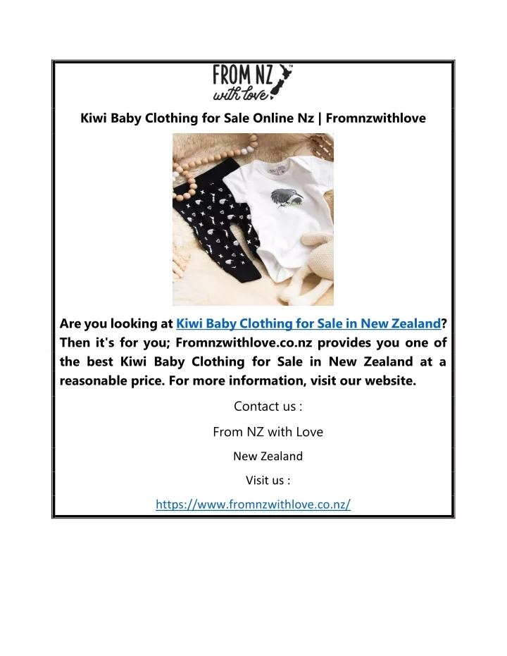 kiwi baby clothing for sale online